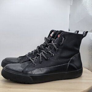 Womens Size 8.5 - Hunter Target Dipped Canvas High-Top Sneakers Black on Black